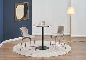 Luxury Fabric Upholstered Metal Leg Counter Chair <b>High</b> <b>Back</b> <b>Bar</b> <b>Stool</b> Kitchen Island Café Seating KD - Product Image 6