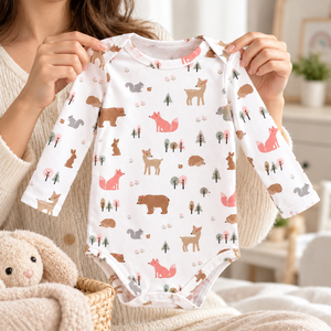 Body de Algodón para Bebé |   Ropa unisex de manga larga con estampado floral |   Ropa de Bebé Suave y Transpirable |   Conjunto Cómodo para el Día a Día - Product Image 1