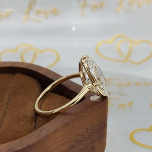Bague minimaliste en or massif 14K/10K avec diamant ovale de 5 carats cultivé en laboratoire, certifié IGI, bijou de luxe sur mesure, élégant, pour femme, fiançailles - Product Image 3