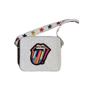 กระเป๋าทรงกล่องพาดลำตัวแบบอินเดียหรูหราสำหรับผู้หญิงมีโซ่ประดับลูกปัดและปิดด้วยซิปประดับมุก - Product Image 1