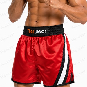 Professional Boxing Fight Shorts 170 GSM Polyester Spandex Stretch Quick Dry Muay Thai Kickboxing MMA Training Trunks Custom <b>Log</b> - Product Image 6