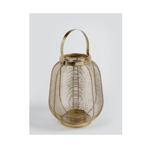 Farol de Metal Rústico con Base de Madera e Inserto de Vidrio para Decoración del Hogar y Bodas - Product Image 5