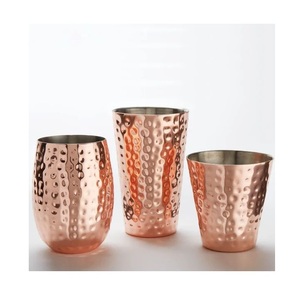 Heritage Copper Drinking Glass Handmade Tumbler Ayurvedic Wellness Vessel Elegant Dining Kitchen Durable Premium Metal <b>Cup</b> - Product Image 2