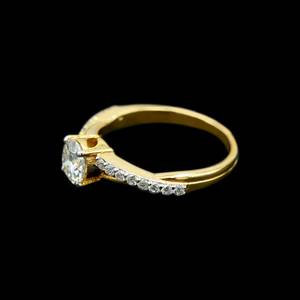 แหวนมอยซาไนต์ธรรมชาติ เงินแท้ 925 ชุบทอง 14K แหวนหมั้นแบบเรียบหรูสำหรับผู้หญิง ของขวัญเครื่องประดับชั้นดี - Product Image 3