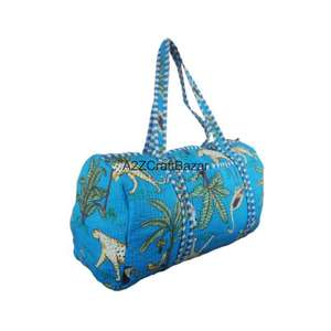 Bolsa de Lona Acolchada Hecha a Mano, Estilo Vintage, Grande, de Algodón, para Viajes de Fin de Semana, Compras, con Cierre, Color Sólido, para Playa, Verano, Otoño - Product Image 3