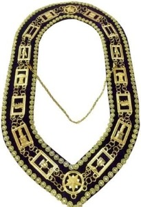 Collares Masónicos y del Orden de la Estrella de Oriente (OES), Morados CON REVESTIMIENTO DE TERCIOPELO MORADO, 18.50 Pulgadas de largo - Product Image 2