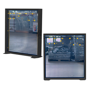 High-End Mobile <b>Accessory</b> Display Fixture | <b>Floor</b> Standing Peg Hook Grid Rack with Logo Header - Product Image 1