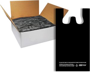 ถุงใส่เสื้อยืดแบบมีหูหิ้ว ถุงพลาสติกแบบใช้แล้วทิ้งสำหรับช้อปปิ้งและร้านอาหาร - Product Image 1