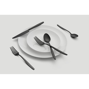 Juego de cubiertos de acero inoxidable de alta calidad, cuchillo, tenedor y cuchara con baño de platino premium, vajilla reutilizable y sostenible para hotel al mejor precio. - Product Image 3