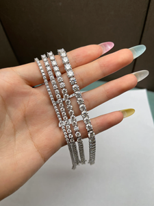 Bracelets en argent 925 pour femmes, diamants ronds taille brillant, couleur D, cultivés en laboratoire, certifiés IGI, bijoux de luxe pour mariage - Product Image 3