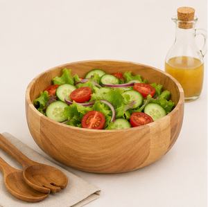 Tazón para Servir Hecho a Mano de Madera de Acacia, Tazón Ecológico Natural para Frutas y Ensaladas para el Hogar, Hotel y Vajilla de Restaurante - Product Image 6