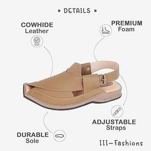 Nueva Moda, Mejor Calidad, Color Sólido, Estilo Tribal Kuchi, Sandalias Peshawari para Hombre, Charsadda, Kaptaan, Chappal, Kheri, Balochi, Punjabi Jutti - Product Image 5