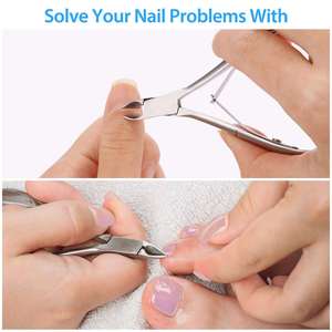 Lot de 3 coupe-cuticules professionnels en acier inoxydable, à mécanisme à double ressort incurvé, ouverture large, pour salon et ongles des pieds - Product Image 3