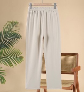 Women's Comfortable Elastic Trousers Pants Casual Autumn Regular Solid 100% Cotton Canvas Suit - Product Image 4