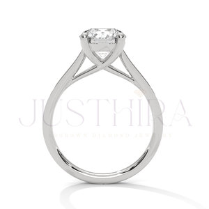 Bague solitaire à diamant rond la plus vendue pour un usage quotidien, au bureau et pour un style élégant, bague de fiançailles et de mariage pour elle - Product Image 5