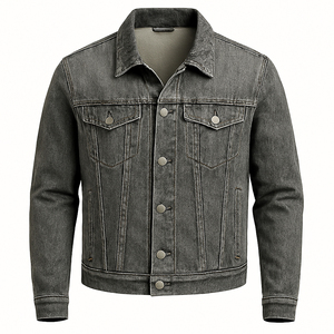 Veste en jean décontractée pour homme de haute qualité, teinte unie, qualité export, fabriquée au Pakistan - Product Image 4