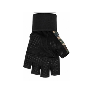 Guantes de Levantamiento de Pesas, Medios Dedos, Camuflaje, con Soporte para Muñeca, Palma Acolchada, Ligeros, Cierre de Hebilla, Logotipo Personalizado, OEM, ODM - Product Image 5