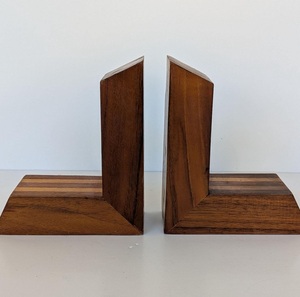 Sujetalibros de madera en oferta, diseño moderno minimalista, soporte para libros de madera maciza, sujetalibros decorativos para estantería, acabado en madera natural, nuevo. - Product Image 2