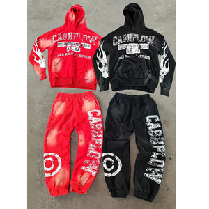 Conjunto Deportivo para Hombre con Sudadera con Capucha y Cremallera, Pantalones Largos, Estampado por Sublimación, Ropa Urbana Otoñal en Rojo, Rosa, Negro y Marrón - Product Image 3