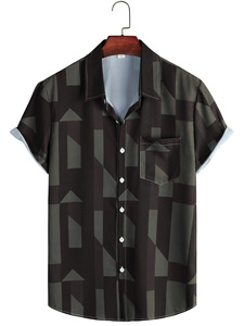 Camisetas de Playa para Hombre al por Mayor, de Alta Calidad, Manga Corta, Estampadas, Estilo Hawaiano, Casual, Digital, a la Moda - Product Image 2