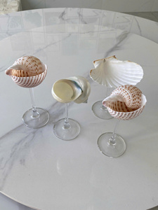 Verres à vin en coquillages naturels, verres à vin en coquillages marins chauds, coupes en coquille de conque, gobelets en coquille de mer pour la cuisine et les desserts, haute qualité - Product Image 4