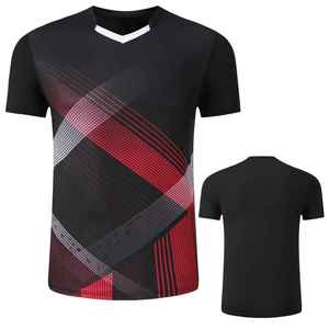 Nouveau maillot de badminton respirant sur mesure, taille standard, séchage rapide, t-shirts de tennis surdimensionnés personnalisés, manches courtes pour hommes - Product Image 1