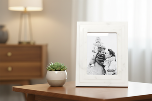 Premium Handmade White Marble Picture <b>Frame</b> Hand-Applied <b>Gold</b> Leaf Panels for Lightweight Elegant Decorative Photo <b>Frame</b> - Product Image 2