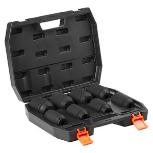 Set di chiavi a bussola per dadi di cardano SAE a 6 punte - 8 pezzi - Attacco da 1/2" - Trattamento termico CR-MO - Set di chiavi a bussola a impatto per dadi di cardano di grandi dimensioni - Product Image 4