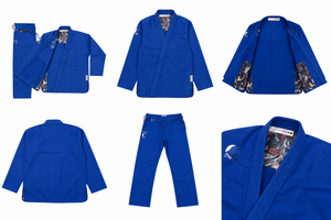 Kimono profesional de BJJ con forro interior de diseño en color azul para artes marciales Jiu-jitsu - Product Image 6