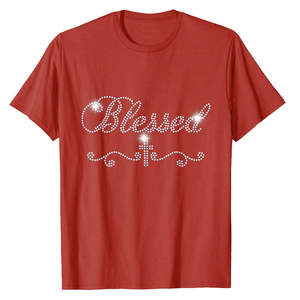 T-shirt personnalisé pour homme avec strass, 180 GSM, col rond, tissu tricoté, manches courtes, uni, streetwear hip-hop, logo imprimé - Product Image 2