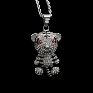 Jewelux Moon Pendant 925 <b>Silver</b> Rhodium Plated Crystal Rhinestone Micro Insert Themed Luxury Unisex Everyday Wear From India - Product Image 2
