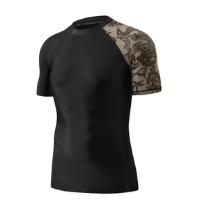 Rashguard personnalisé pour hommes adultes, manches longues, anti-odeur, extensible dans 4 directions, respirant, avec panneaux latéraux en mesh pour l'entraînement de BJJ - Product Image 2