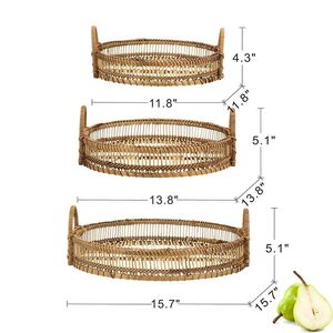 Set di 3 Vassoi Decorativi in Bambù Intrecciato per Organizzazione Cucina e Articoli per la Casa - Product Image 6
