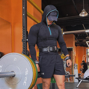 Custom Men Half <b>Zip</b> <b>Hooded</b> Sports T-Shirt Quick Dry Long Sleeve Gym Running Fitness Hoodie OEM Polyester Activewear Manufacturer - Product Image 6