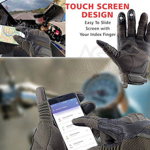 Gants de course en cuir pour l'hiver avec support de paume renforcé, design léger, fermeture antidérapante pour la course et les sports - Product Image 3