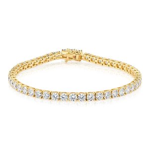 สร้อยข้อมือเพชรเลี้ยงในห้องปฏิบัติการ รับรองโดย IGI ทอง 14K ประดับเพชรแบบ Pave Setting หรูหรา น้ำหนักกะรัตสูง เหมาะสำหรับงานแต่งงานและงานเลี้ยงสำหรับผู้หญิง - Product Image 2