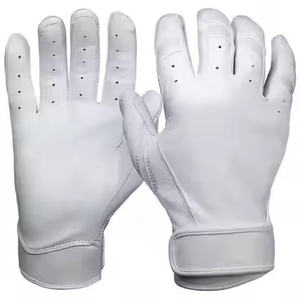 Guantes de bateo de cuero blanco, transpirables, unisex, para adultos, para entrenamiento. - Product Image 1