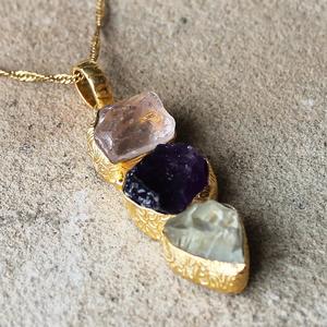 Colgante de plata 92,5 en bruto, bonita joyería cristiana para mujer con piedras preciosas naturales, amatista de cuarzo rosa y regalo de cuarzo transparente - Product Image 3