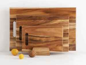Planche à découper classique en bois, plateau de service écologique, antidérapant, compatible lave-vaisselle, en bois de manguier, pour légumes et fruits - Product Image 4