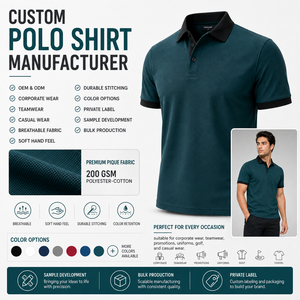 <b>Men's</b> Dark <b>Green</b> Cotton Pique <b>Polo</b> <b>Shirt</b> Short Sleeve Solid Color Casual Button Down Design Breathable Knitted Regular Fit <b>Shirt</b> - Product Image 6
