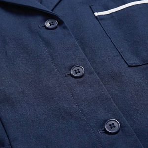 Navy Blue Short Sleeve <b>Nurse</b> Dress | Contrast Piping Medical Uniform | Professional Healthcare Workwear| Custom OEM Manufacturer - Product Image 6