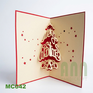 ANN HADICRAFT Custom 3D Laser Cut Japandi Angel Style Multi-color Offset Printed <b>Embossed</b> Paper Christmas Greeting <b>Card</b> Crafts - Product Image 2