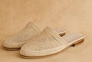 Sandales en raphia faites à la main pour femmes – Chaussons d'été marocains en paille - Product Image 3