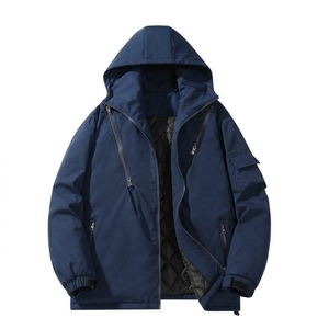 Wholesale Men's Autumn Winter Hooded Blazer Jacket Custom Workwear Long Sleeve <b>Coat</b> Casual Business Outdoor Outerwear - Product Image 2