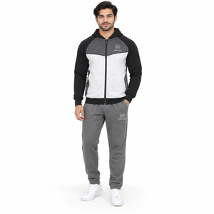 Ensemble de survêtement d'hiver Mangoes Fashion en coton et polyester haute densité, respirant et anti-transpiration, avec haut zippé et pantalon droit pour l'entraînement - Product Image 1