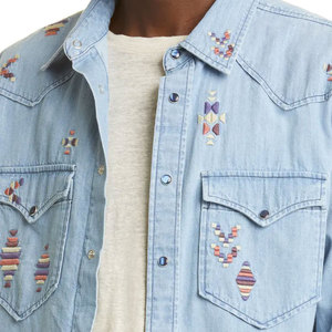 เสื้อเชิ้ตเดนิมลำลองทรงเข้ารูปสำหรับผู้ชาย คุณภาพสูง ระบายอากาศได้ดี เหมาะสำหรับฤดูร้อน แขนยาว มีกระเป๋าหลายช่อง ไซส์ใหญ่พิเศษถึง 6XL ปรับแต่งได้ - Product Image 6