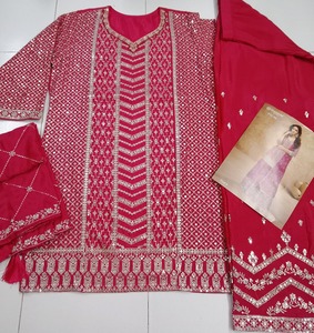 ชุดเซ็ตสองชิ้นแบบลำลอง ผ้าชีฟองเนื้อหนา ตกแต่งด้วยงานปักเลื่อม แขนเสื้อ 3/4  แห้งเร็ว สำหรับฤดูใบไม้ร่วงและฤดูหนาว รุ่นใหม่ - Product Image 4