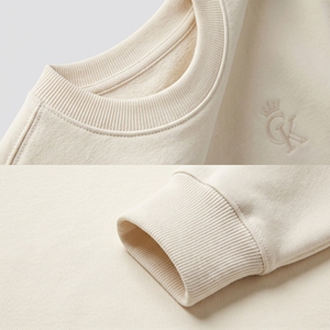 เสื้อสเวตเชิ้ตคอกลมทรงโอเวอร์ไซส์สำหรับผู้ชาย ผ้าคอตตอน ปักโลโก้ตามสั่ง สไตล์ลำลองแนวสตรีทแวร์ - Product Image 4