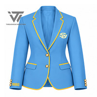 Blazer d'affaires formel brodé sur mesure à simple boutonnage, coupe ajustée, pour universités et collèges grecs du sud, vente en gros