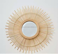 Miroir mural en rotin de haute qualité, fait main, écologique, style Art déco moderne vintage, décoration intérieure pour chambre à coucher, salon, importé